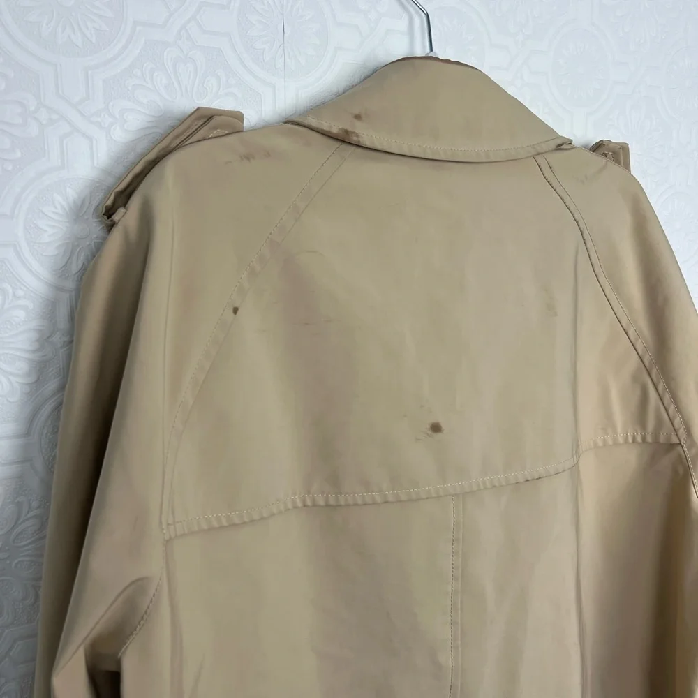 Gucci Mens Trenchcoat Sand Tan Coat Neutrals Flawed‎ Designer Peacoat
